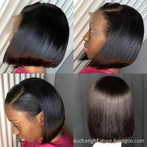 Factory Wholesale Peruvian Bob Wigs, 4x4 Short Bob Closure Wig, Human Hair Short Bob Wig For Black Women